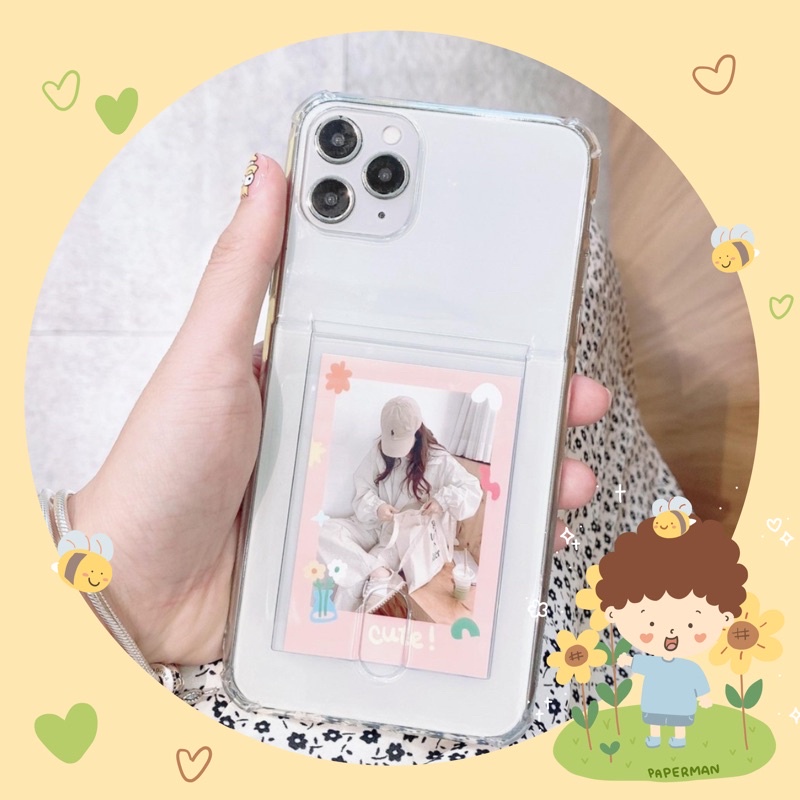 Ốp điện thoại trong suốt bảo vệ camera dạng ví có ngăn đựng thẻ cho iphone 6/6s đến 13 PROMAX