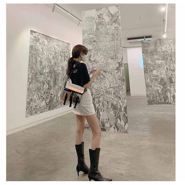 ❤️ GIÁ SỈ ❤️ Túi ĐEO CHÉO hộp to phối chữ - chất vải canvas kaki bố mềm nhẹ vừa ipa  DU LỊCH T0055