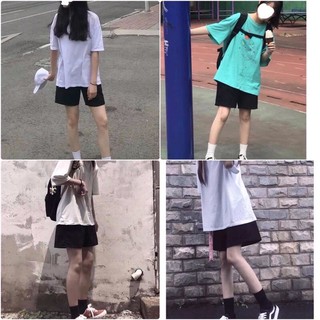 Quần đùi đen trơn basic , chất thun , cạp chun