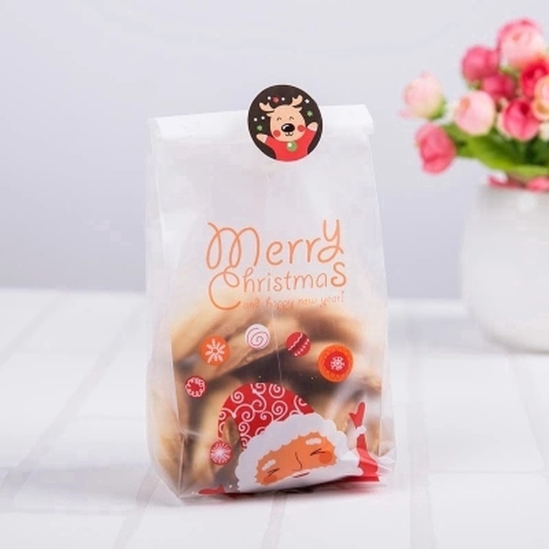 Set 25/50 túi đựng bánh quy DIY phong cách giáng sinh xinh xắn