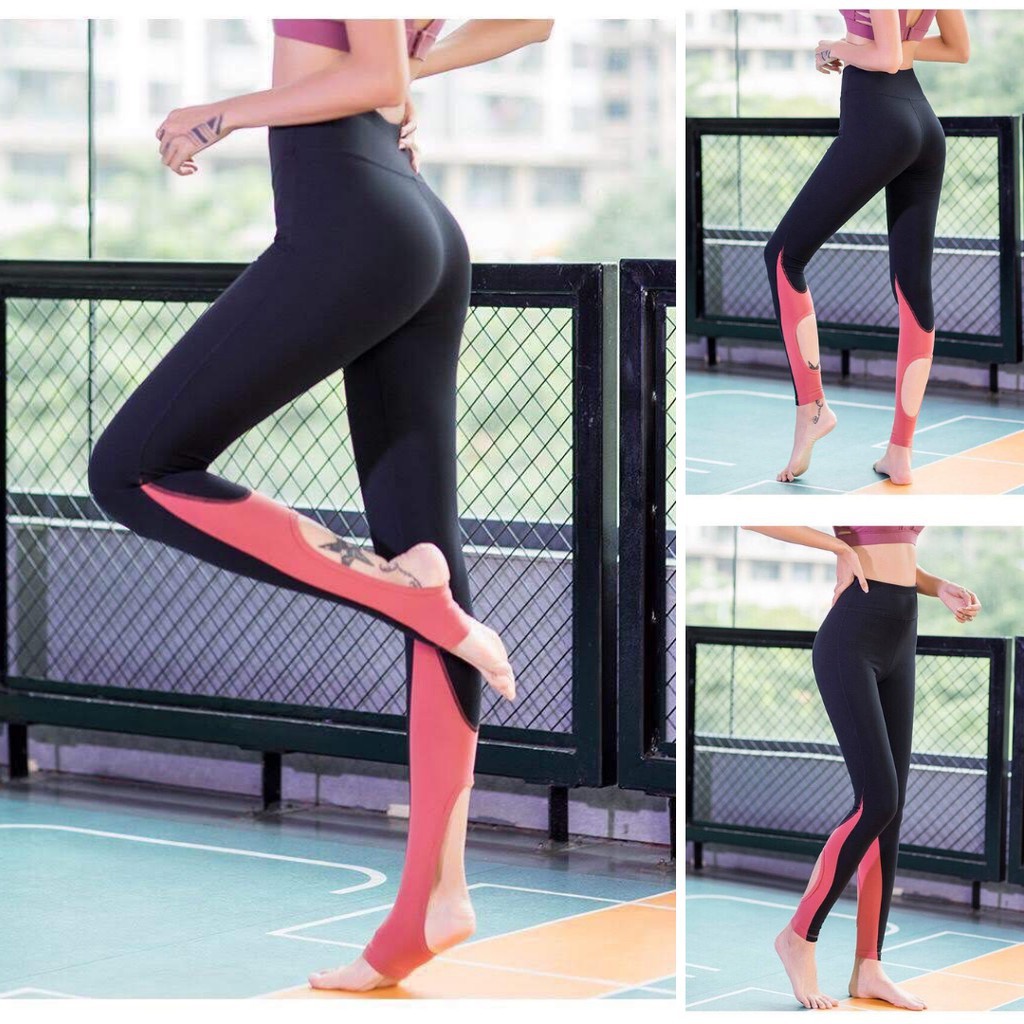 Quần tập dài lỗ chân SIÊU TÔN DÁNG, chất thun spandex co giãn,hút mồ hôi, co giãn, thoải mái khi vận động