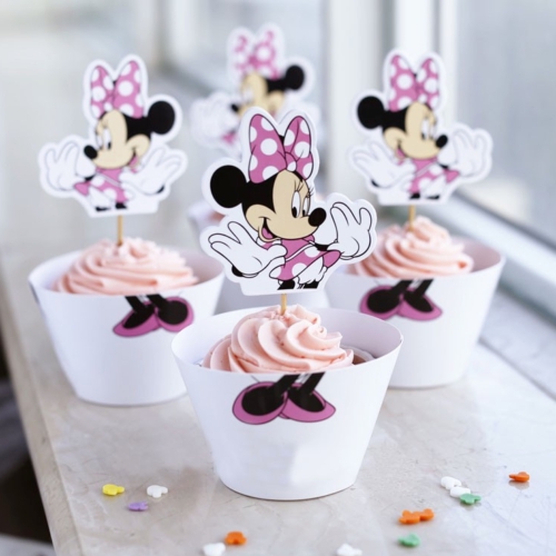 Minnie Set 24 Giấy Gói Bánh Cupcake Hình Chuột Mickey