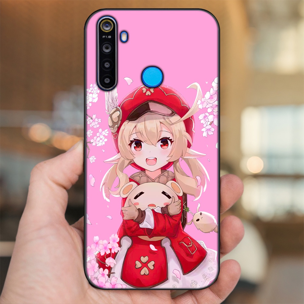 Ốp lưng Realme 5, 5 Pro viền đen in hình Klee Genshin Impact