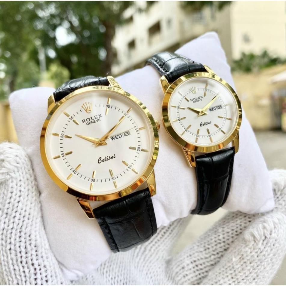 Đồng Hồ Cặp Đôi RoLex Sapphire R028 TRẮNG Chống Xước, Chống Nước TUYỆT ĐỐI