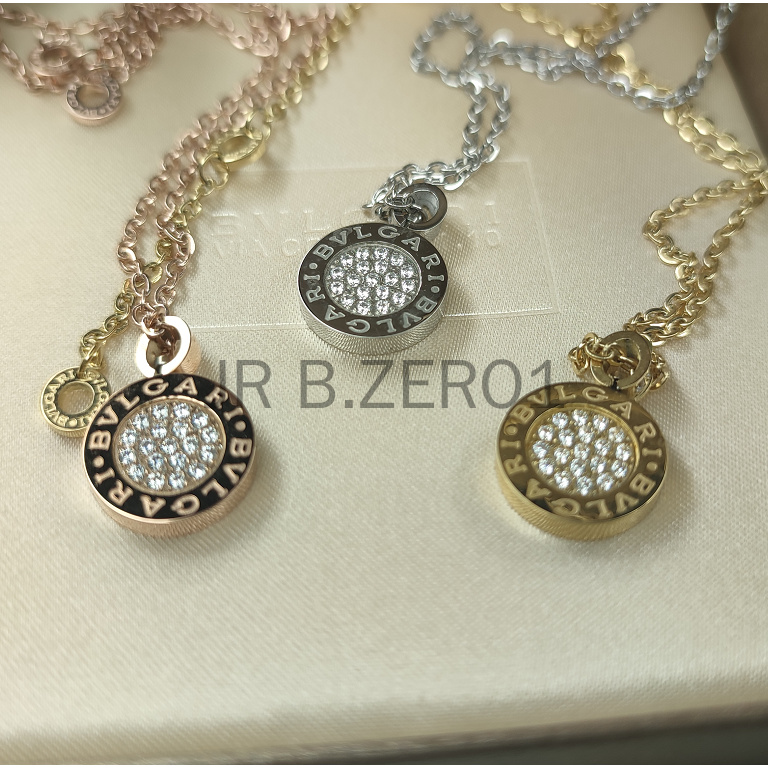 Vòng cổ Bvl Gari 18 Kt 18 Kt Màu Vàng Hồng Đính Kim Cương