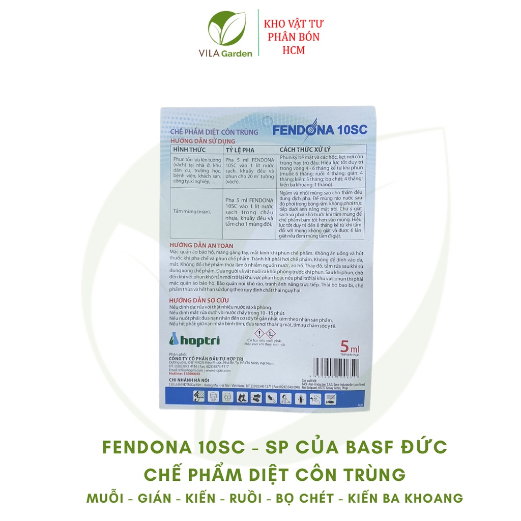 Thuốc trừ kiến, muỗi, gián, côn trùng Fendona 10SC (5ml)