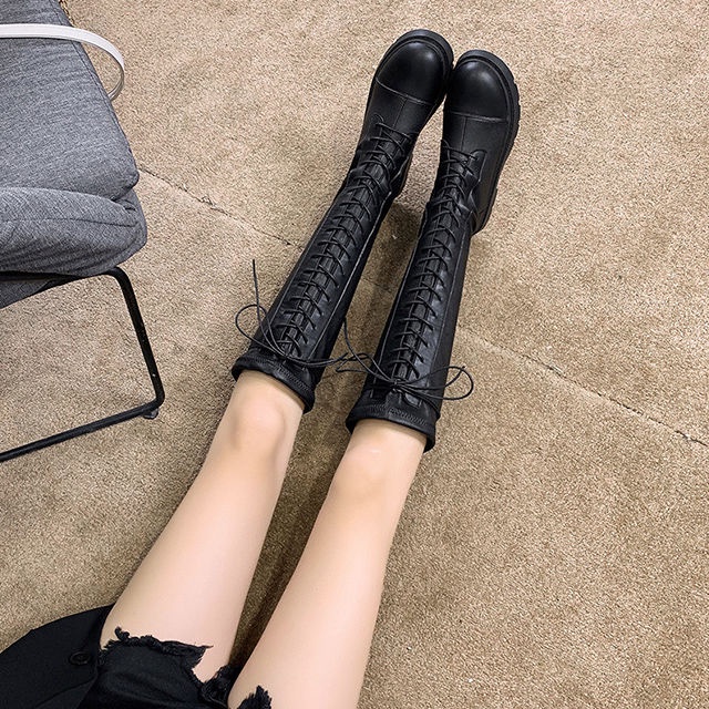 Giày bốt martin cổ cao phong cách xuân thu Anh Quốc cá tính cho nữ | BigBuy360 - bigbuy360.vn