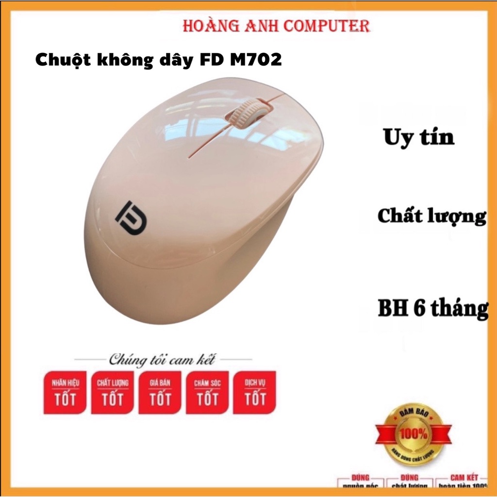 Chuột không dây FD Silent M702 Im lặng, Chuột cơ bản 2.4G USB, Quang học, Chế độ ngủ tự động, chính hãng