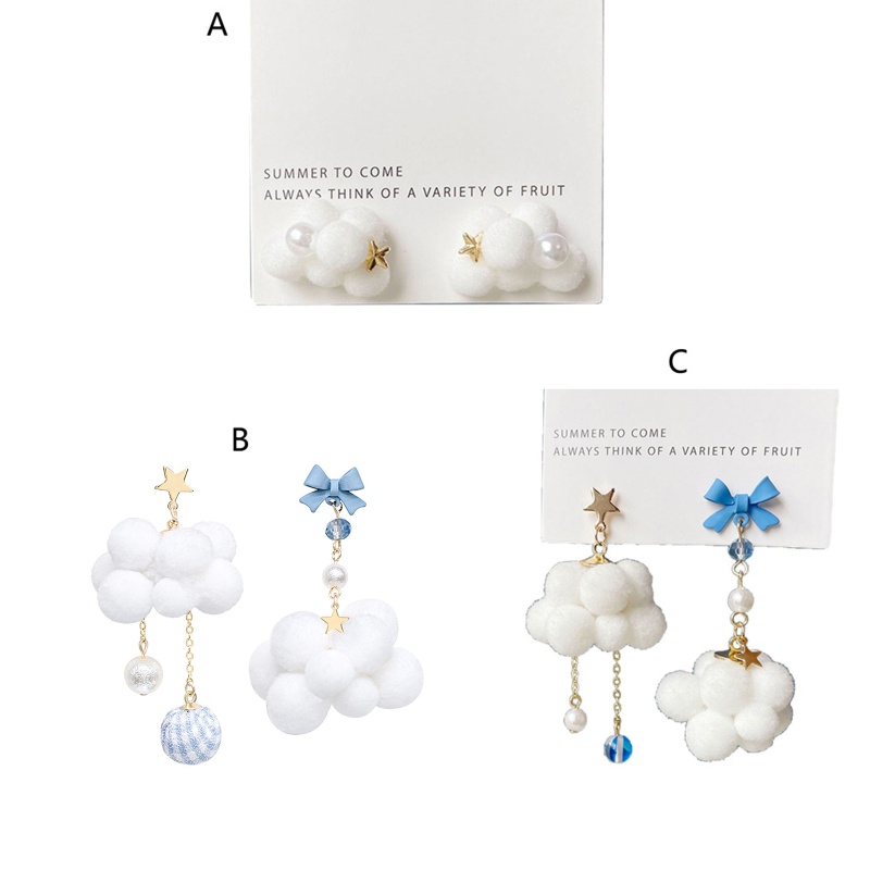 Bông Tai Hình Đám Mây Đơn Giản Dễ Thương Cho Nữ