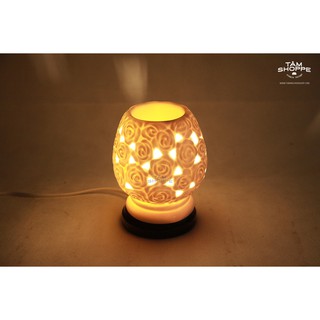 Đèn xông tinh dầu điện gốm hoa hồng cao Số 7 TAN
