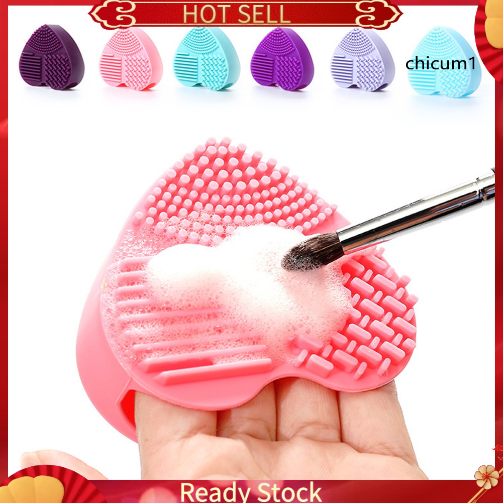 [Hàng mới về] Cọ siliocn dùng để vệ sinh cọ trang điểm hình trái tim