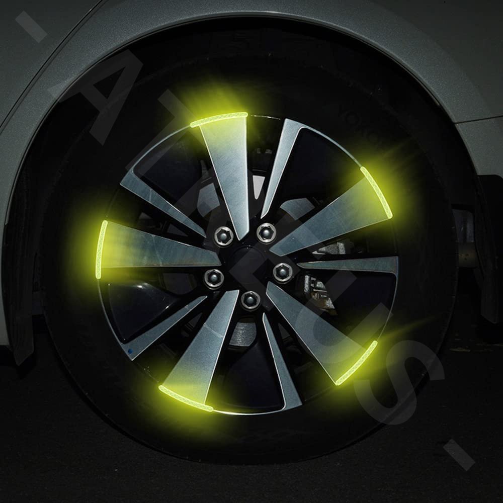 Bộ 20 Miếng Dán Viền Bánh Xe Hơi / Xe Máy Phản Quang Cảnh Báo An Toàn