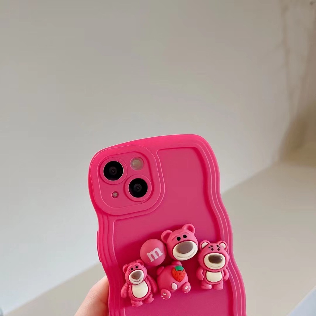 Ốp Điện Thoại In Hình Gấu Hồng Có Vòng Đỡ Cho iPhone X XS XR XS max 7Plus 8Plus 11 11 pro 11 pro max 12 12 12 pro 12 pro max