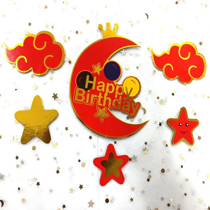 đồ cắm bánh kem [FREESHIP❤️] set cắm mây trăng sao mẫu mới