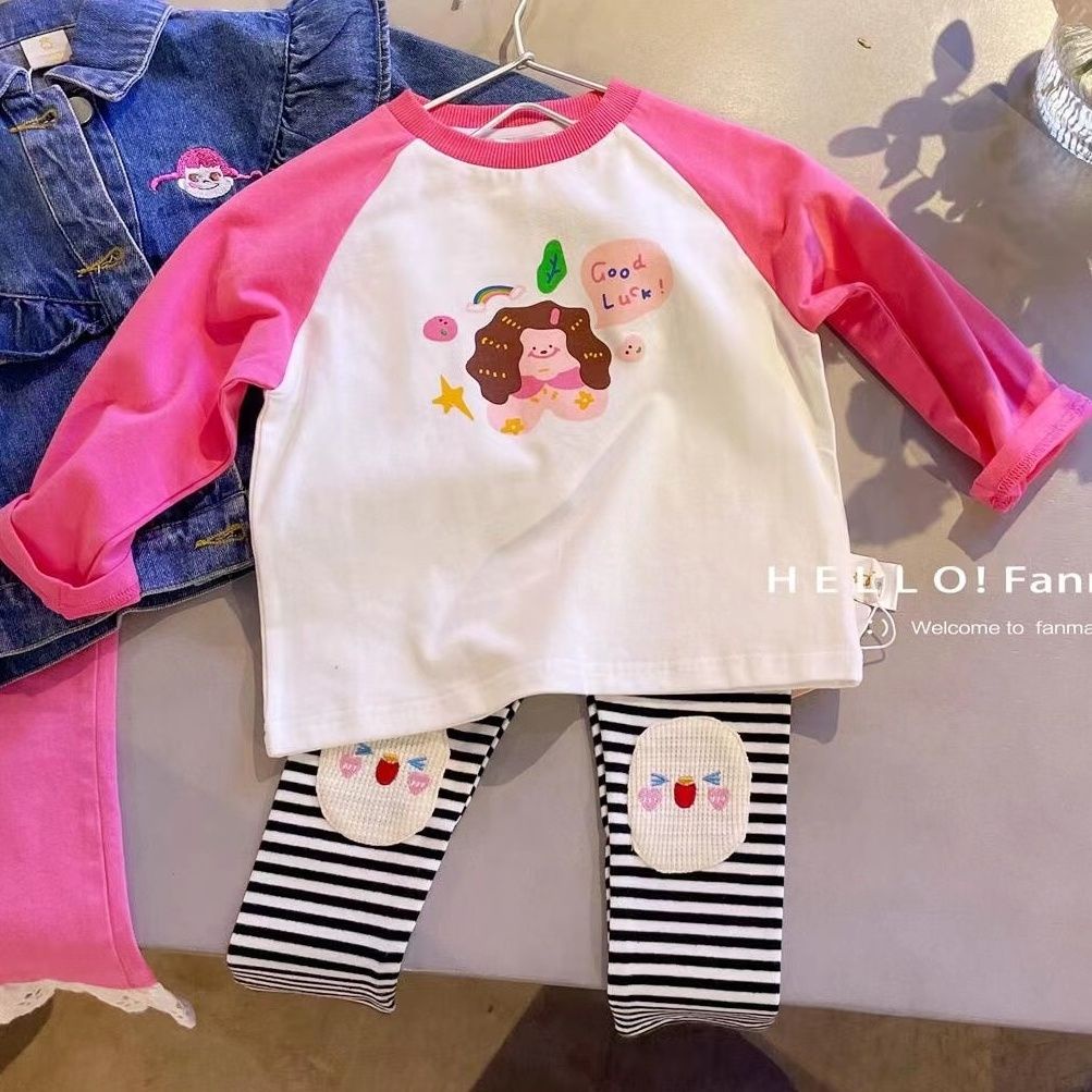 Áo Thun Tay Dài Thời Trang Xuân Thu 2022 Mới Cho Bé Gái