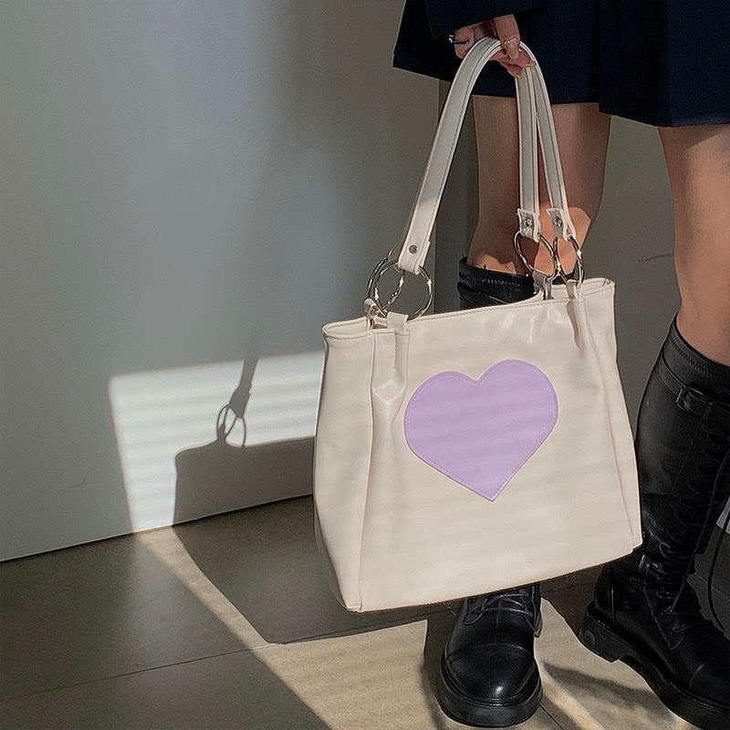 Túi xách tay, túi tote da trái tim xinh đẹp