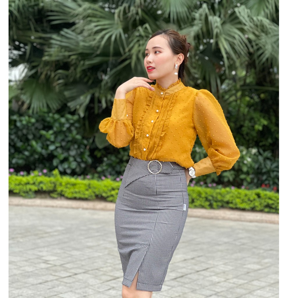 [Mã WASTUP giảm 10% tối đa 30K đơn 99K] Áo sơ mi kiểu nữ 2 lớp lót lụa cao cấp Emvy - H2 | BigBuy360 - bigbuy360.vn