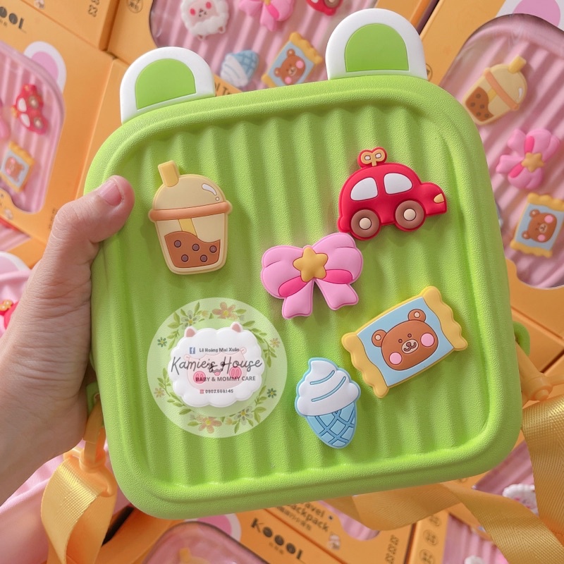 Balo/ ba lô/ cặp mầm non stickers PVC chống nước, chống bẩn cho bé đi học đi chơi từ 1-3 tuổi