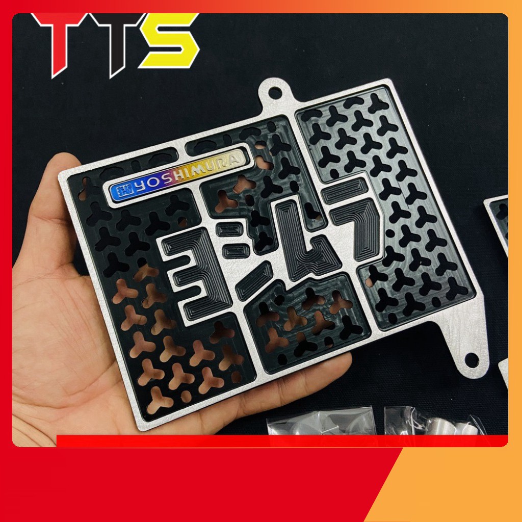 [XẢ KHO] CHE KÉT NƯỚC XE SONIC, WINNER-X NHÔM CNC 3D TÔNG MÀU 2 LINE ĐEN BẠC ( TEM TITAN YOSHIMURA )