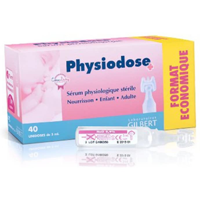 Nước muối sinh lý Physiodose Hộp 40 ống của Pháp