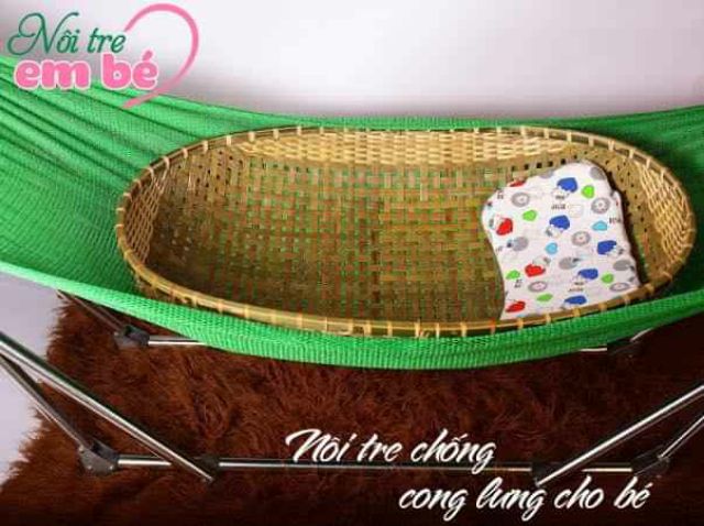 TẶNG QUÀ!!!Combo NÔI TRE ĐẶT NẰM VÕNG (Full size phụ kiện từ 0 - 36 tháng) - đã hơ sạch dằm - bảo hành 6 tháng