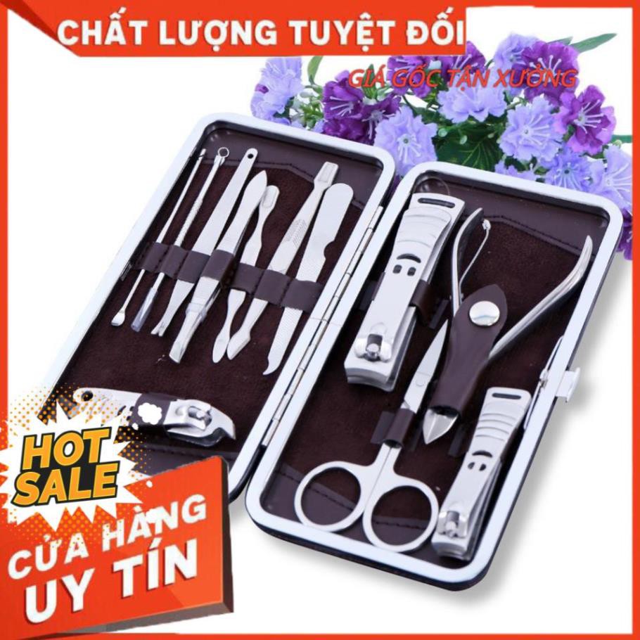 [FREESHIP-HÀNG TỐT] BỘ LÀM MÓNG ĐA NĂNG 12 MÓN KÈM HỘP BAO DA SIÊU CHẢNH