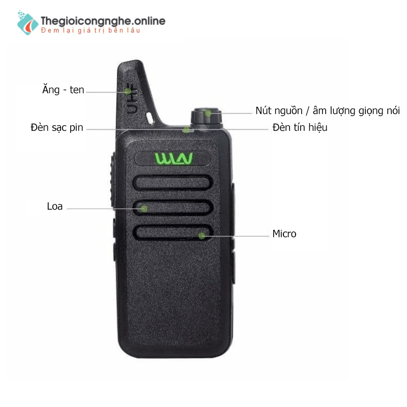 Bộ đàm mini WLN-BD01 âm thanh lớn sử dụng 16 kênh tần số