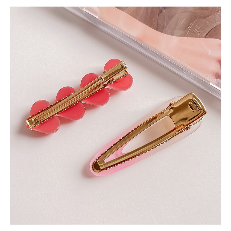 Kẹp Tóc Mái Hình Trái Tim Màu Hồng Dễ Thương Phong Cách Hàn Quốc Cho Nữ