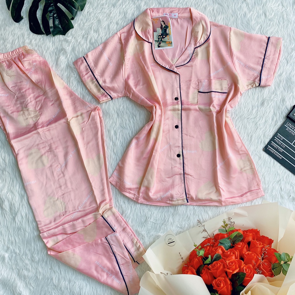 Bộ pizama Chât Satin Phối - Nhiều Mẫu Đẹp, Đa Dạng, Chất Bao Mát | BigBuy360 - bigbuy360.vn
