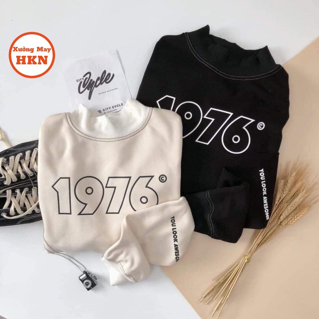 Áo Hoodie Nữ Nỉ Họa Tiết 1976 Vải Đẹp Dày Dặn Mã 473 Xưởng May HKN | BigBuy360 - bigbuy360.vn