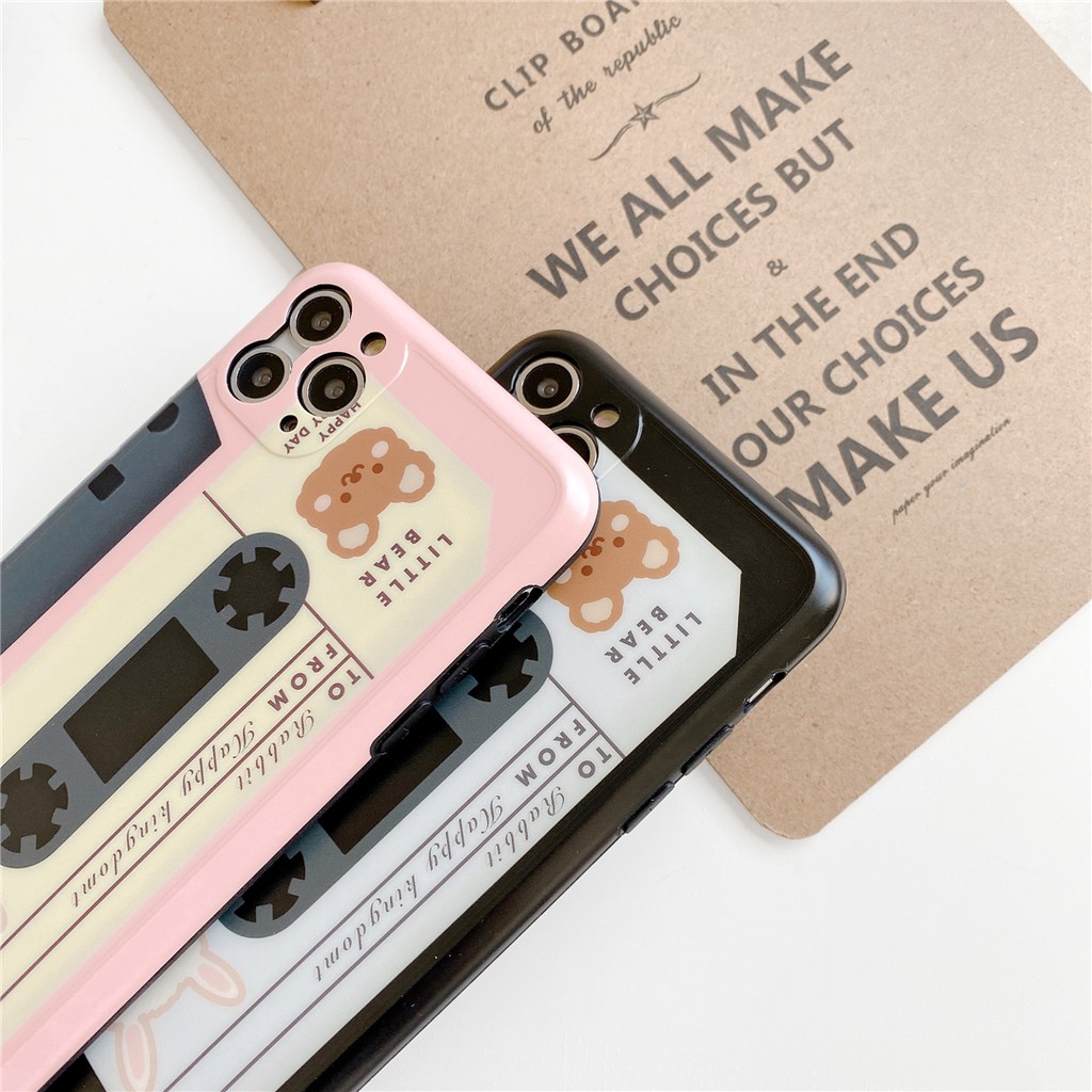 Ốp điện thoại nhựa mềm in hình cuộn băng cassette cho iPhone 11 PRO MAX 7/8plus SE2020 X/XS XR XSMAX