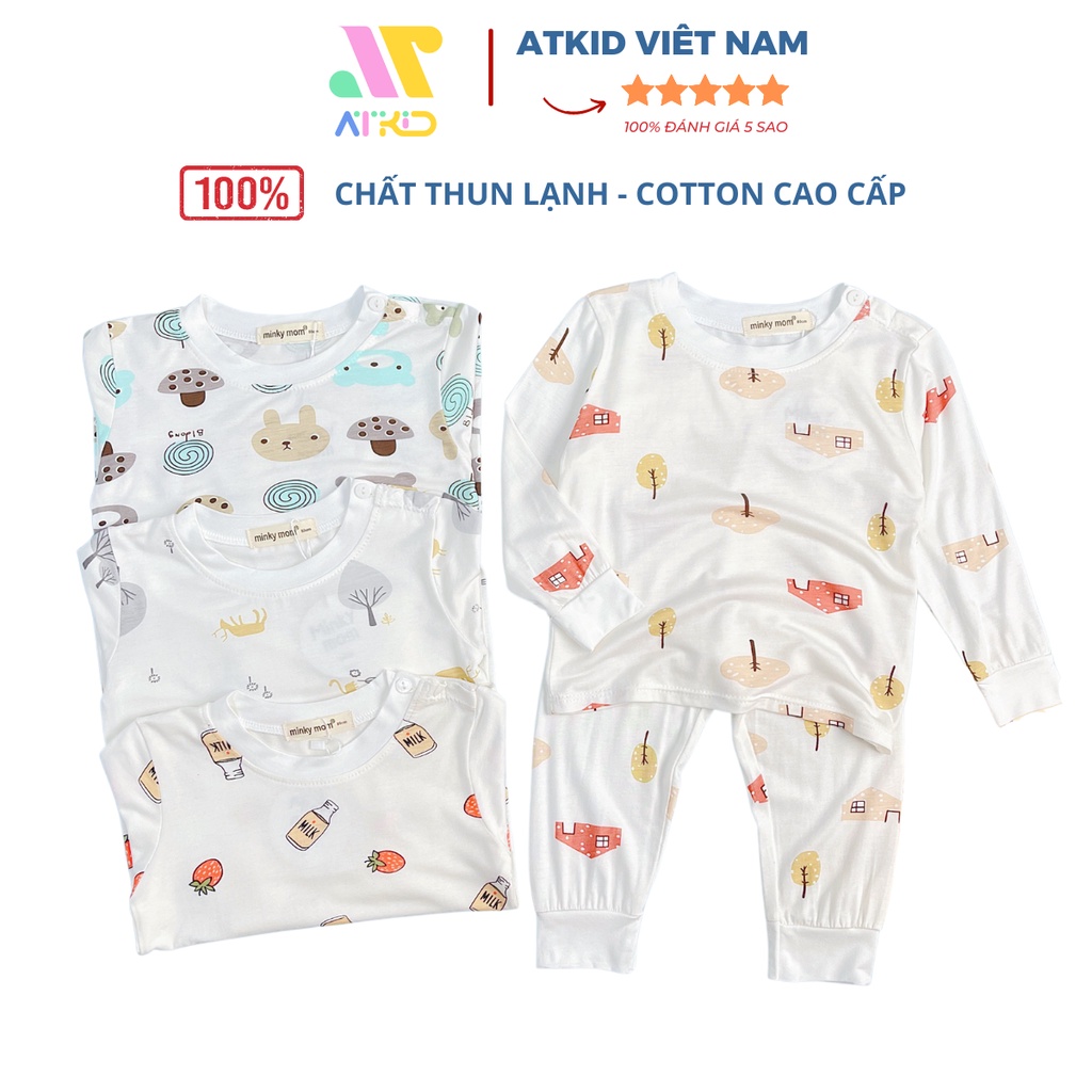 Bộ quần áo trẻ em cạp cao ATKID họa tiết dế thương cho bé trai bé gái chất liệu thun lạnh cao cấp minkymom