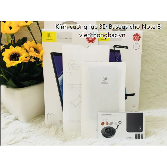 KÍNH CƯỜNG LỰC FULL MÀN 3D CHO GALAXY NOTE 8 HIỆU BASEUS CHÍNH HÃNG