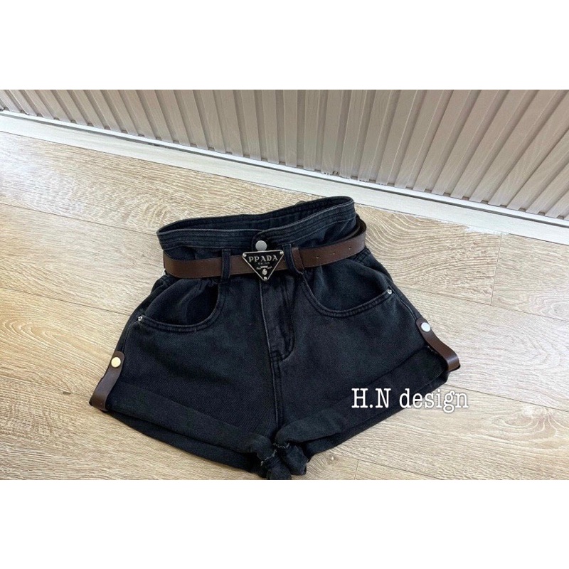 Quần sooc jean p da ra kèm đai siêu hot loai 1