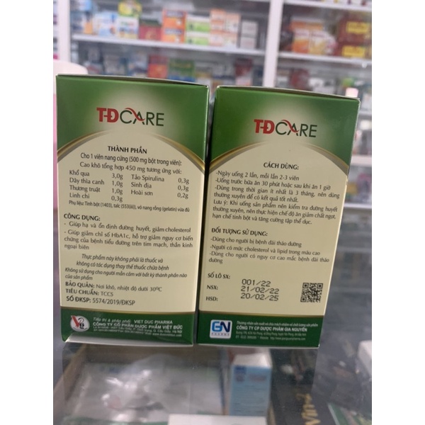 TĐ CARE - Hỗ trợ ổn định đường huyết ( ( Hộp 60 viên )