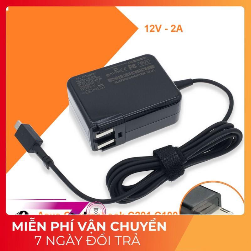 BỘ SẠC LAPTOP ASUS CHROMEBOOK C201, C100, C100PA 12V - 2A ĐẦU VUÔNG - ADAPTER ASUS 12V - 2A
