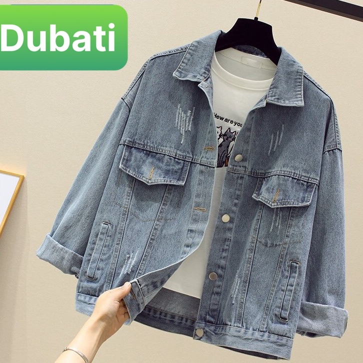 ÁO KHOÁC JEAN CHẤT BÒ NAM CHỐNG NẮNG THÊU HOA CÚC HÀN QUỐC PHONG CÁCH CAO CẤP- DUBATI FASHION