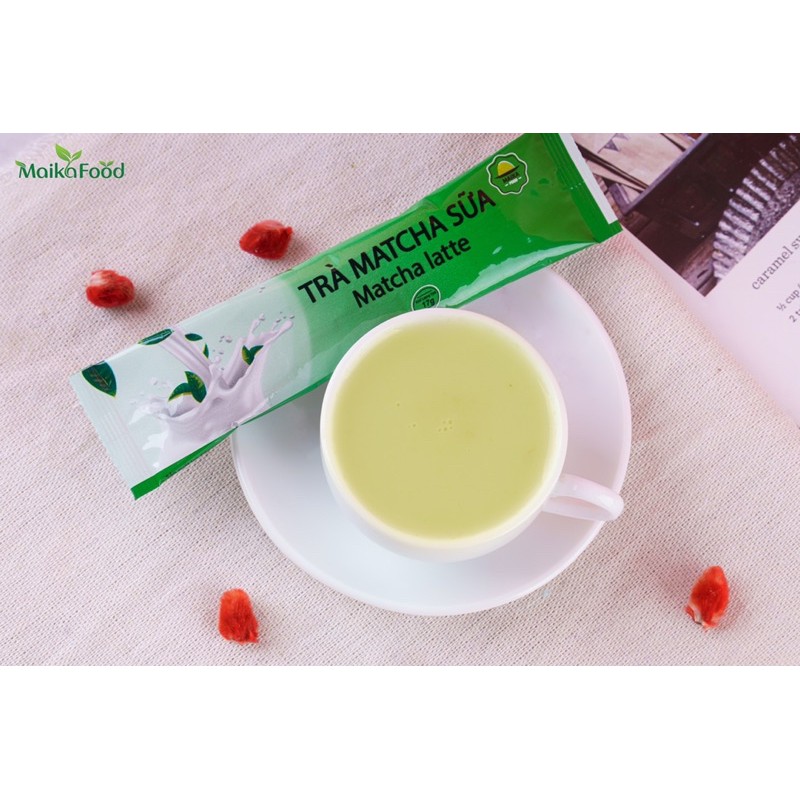 Trà Sữa Matcha MaikaFood Hoà Tan 3in1 - Hộp 170gr 10 Gói