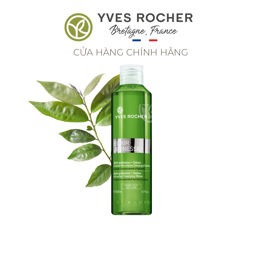 Sản phẩm làm sạch da dạng nước Yves Rocher Anti Pollution + Detox Micellar Cleansing Water 200ml