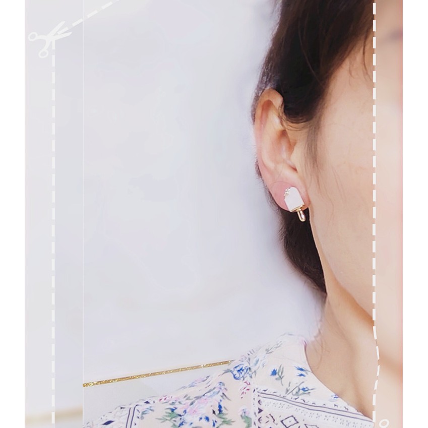 Bông tai hình que kem mùa hè tươi mới bạc 925
