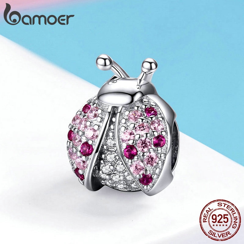 Bamoer Mặt Dây Chuyền Hình Bọ Rùa Mạ Bạc 925 Charms