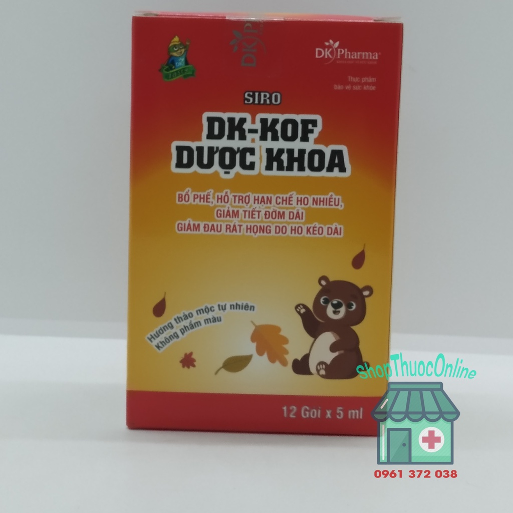 Siro DK-KOF Dược Khoa hộp 12 gói - Bổ phế, giảm ho