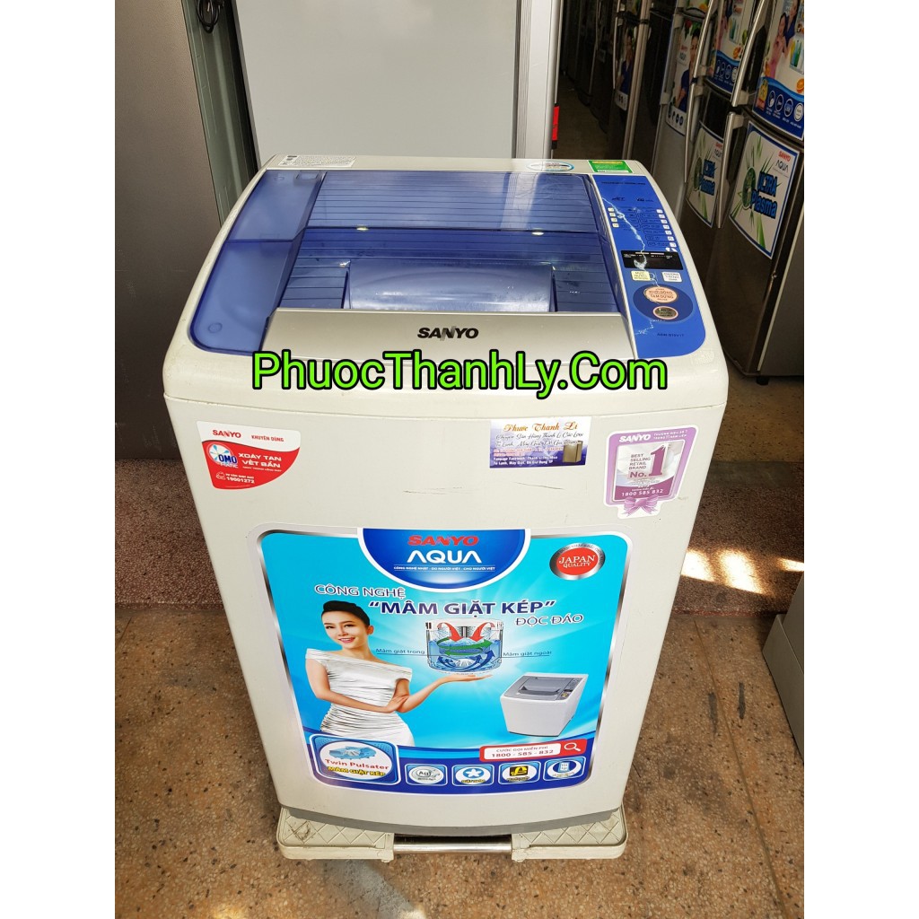 Máy giặt Sanyo Aqua 7kg nắp xanh qua sử dụng tại Tp Hcm