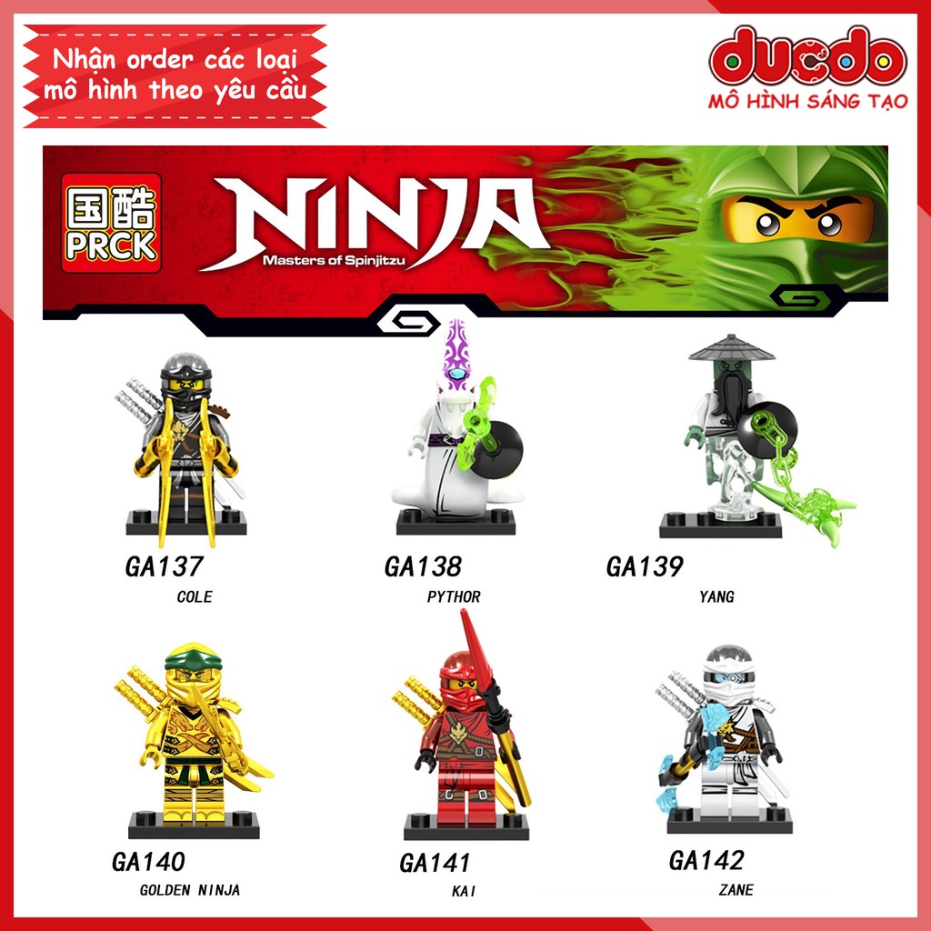 Minifigures các nhân vật Ninjago tuyệt đẹp - Đồ chơi Lắp ghép Xếp hình Mini Mô hình Ninja LeLe GA137-A142