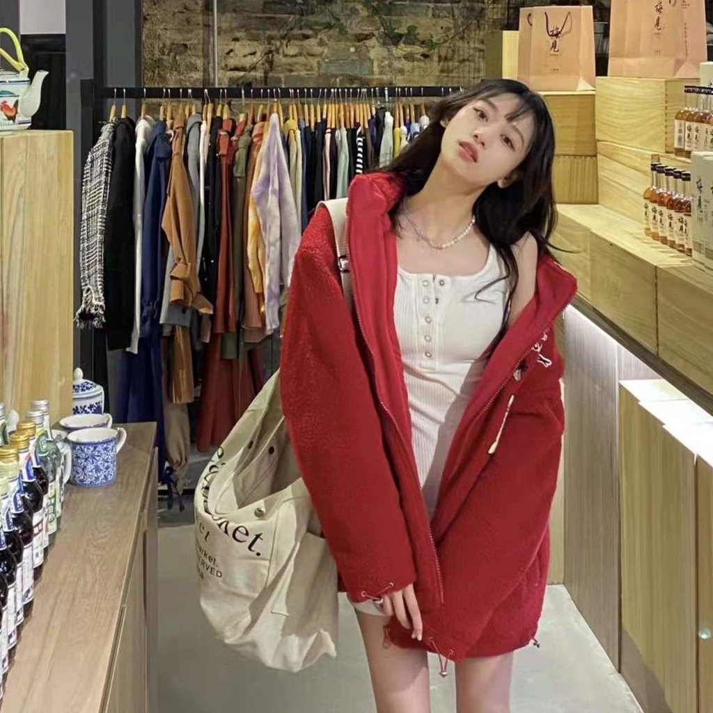 ﹍№♈Túi Tote Vải Canvas Đeo Chéo Vai Với Sức Chứa Lớn Phong Cách Thu Đông Dành Cho Nữ