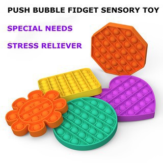 Đồ chơi bấm bong bóng giải tỏa căng thẳng độc đáo sáng tạo Pop It Tiktok Push Pop Fidget Toy Bubble Unicorn Rainbow Square Heart Đồ Chơi Stress Relief Special Needs Silent Classroom Tiktok Board Game Đồ