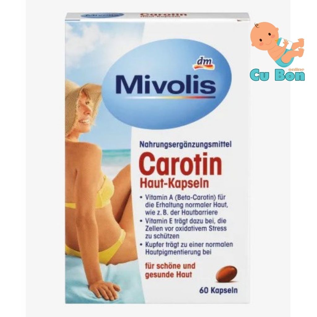 Viên uống chống nắng Mivolis Das Gesunde Plus Carotin 60 viên của Đức