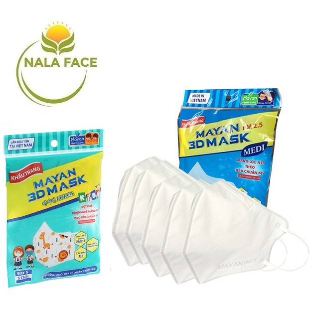 Gói 5 khẩu trang MAYAN CARE cho trẻ em / người lớn (màu ngẫu nhiên)