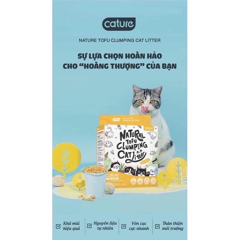 [Mã PET50 giảm 10% - tối đa 50K đơn 250K] Cát vệ sinh đậu nành cho mèo - Cature 6L cao cấp siêu khử mùi và tiết kiệm