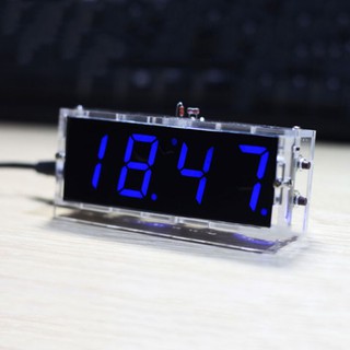 US Electronic 4-digit DIY Digital LED Clock Kit Light Control Temperature Hot